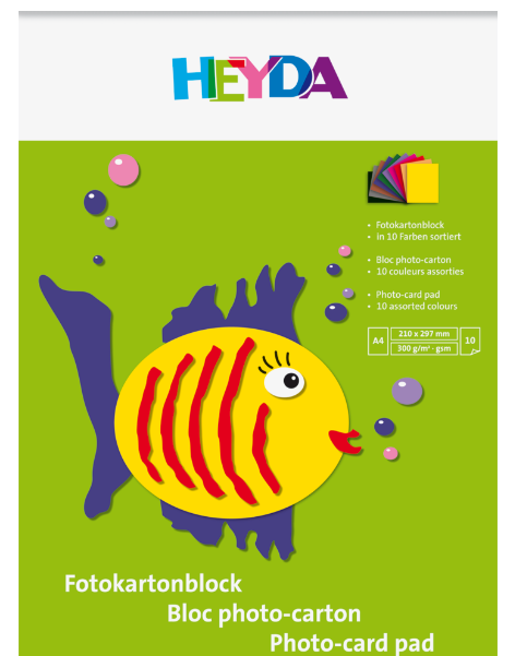 Fotokartonblock 300g, in 10 Farben sortiert